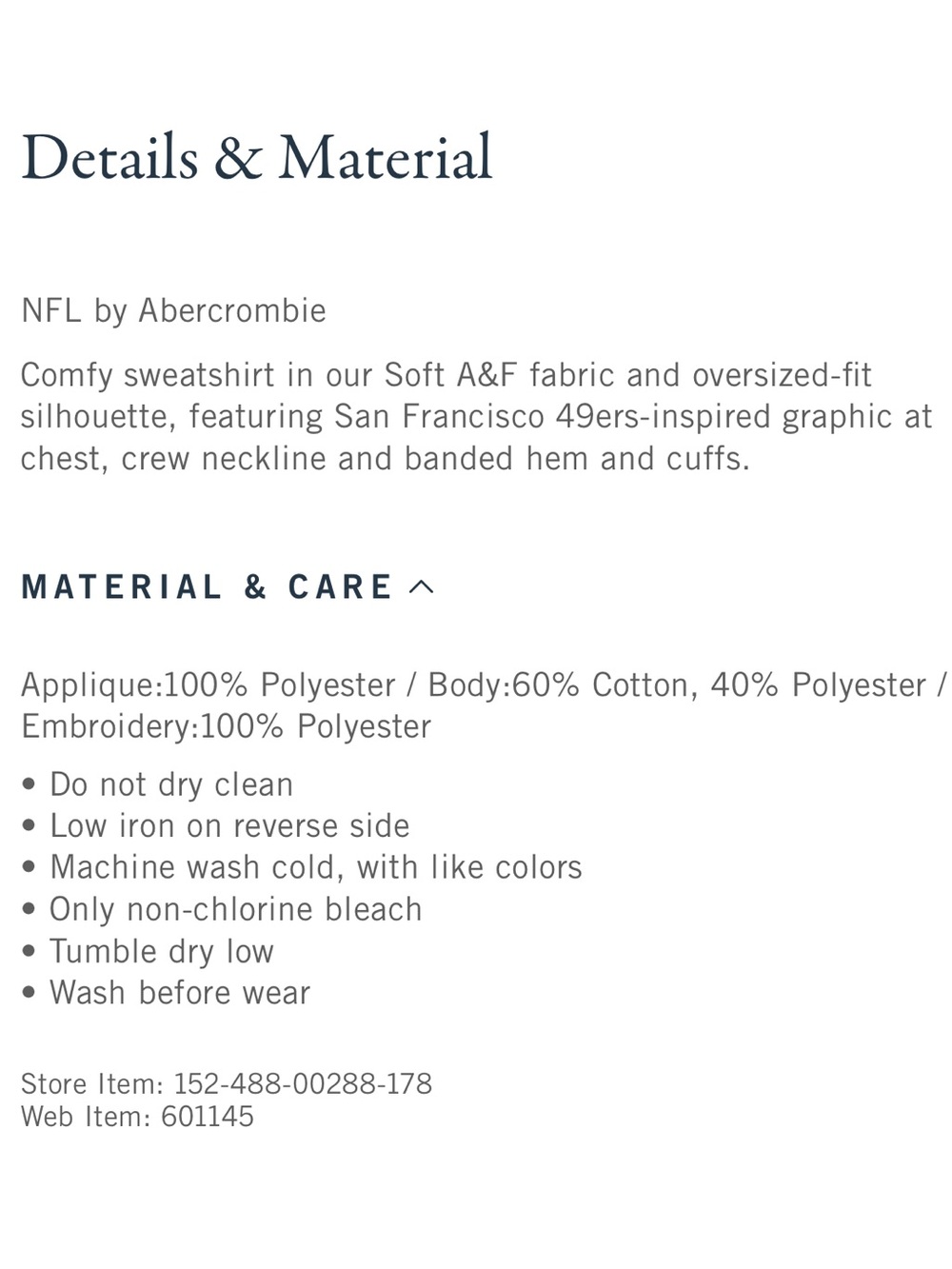 Abercrombie & Fitch Cream San Francisco 49ers graphic oversized Sunday crew - Picture 2 of 7